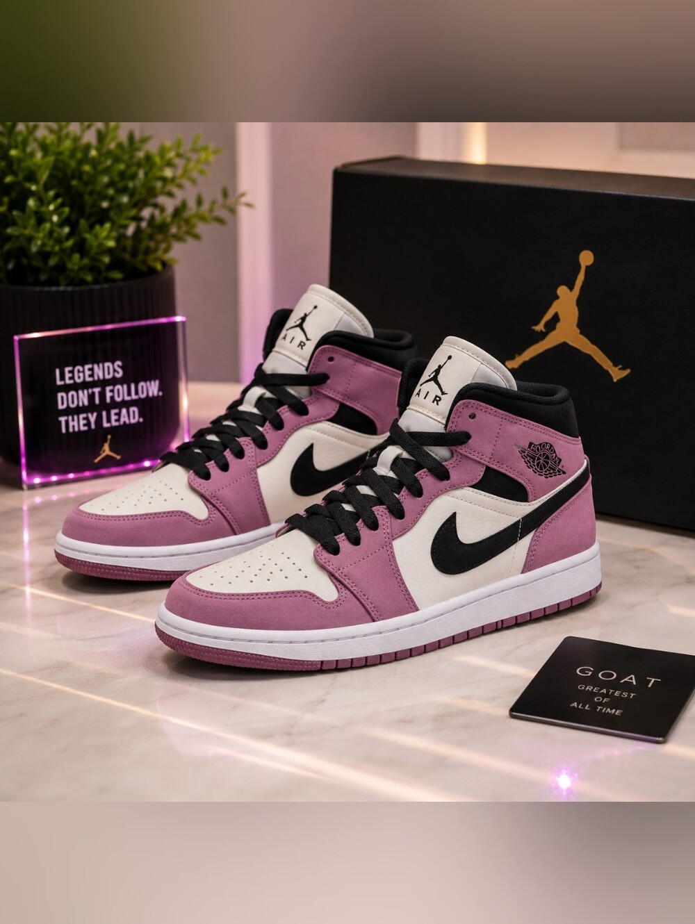 Size 9.5W/8M Nike Air Jordan 1 Mid SE Light Mulberry DC7267-500